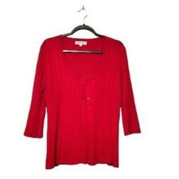 Emanuel Ungaro Womens Cardigan Red L Sweater Silk Blend - Picture 7 of 7